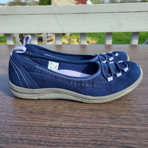 Lands' End Casual Bungee Blue Suede Slip On Shoes Women's 7B - Picture 8 of 10